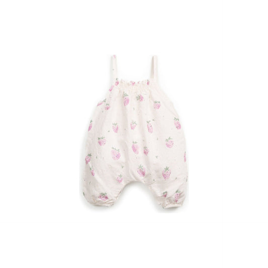 Mono con Estampado de Fresas para Recién Nacido – 52% Lino, 48% Algodón Orgánico – Play Up