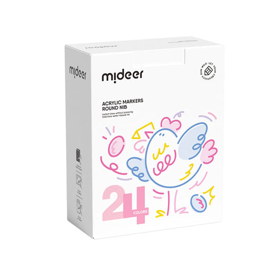 Rotuladores Acrílicos Puntas Redondas – Mideer (Pack de 24)