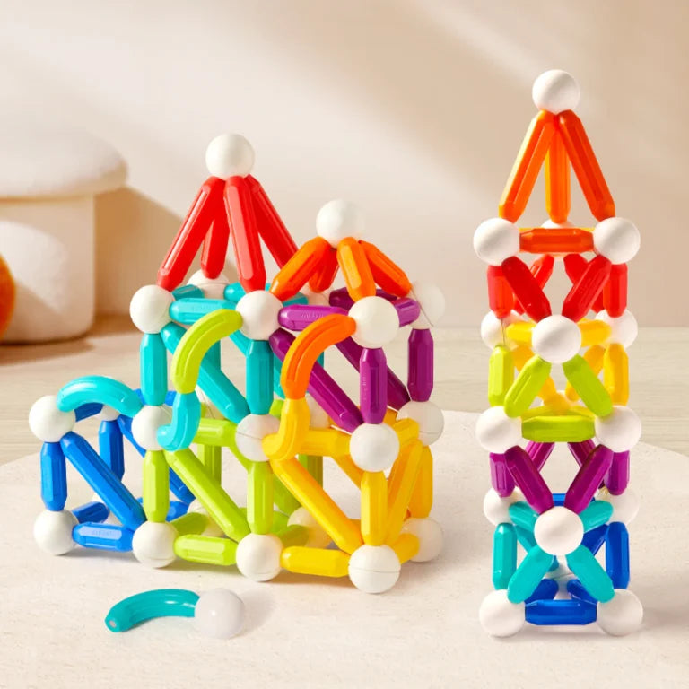 Juego Palitos Magneticos de construccion 60 elementos Mideer
