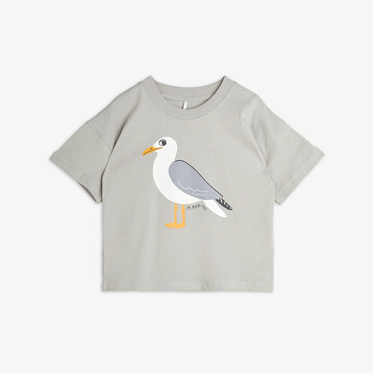 Camiseta de Manga Corta con Estampado de Gaviota – Gris | Mini Rodini