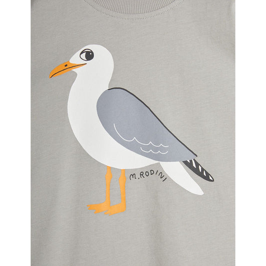 Camiseta de Manga Corta con Estampado de Gaviota – Gris | Mini Rodini