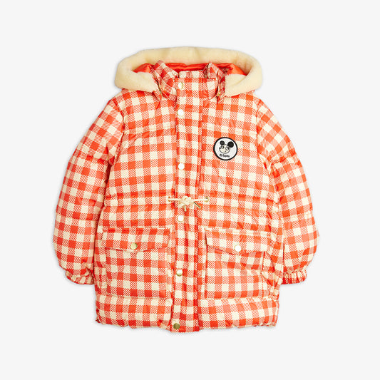 Abrigo Acolchado “Ritzratz Patch Gingham Heavy Puffer” – Rojo/Cream Check | Mini Rodini