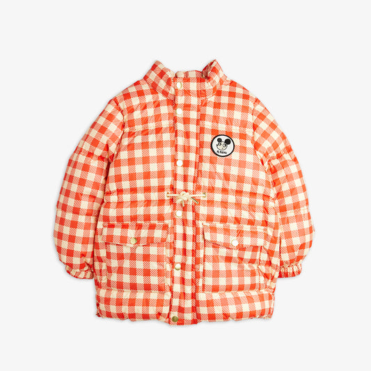 Abrigo Acolchado “Ritzratz Patch Gingham Heavy Puffer” – Rojo/Cream Check | Mini Rodini