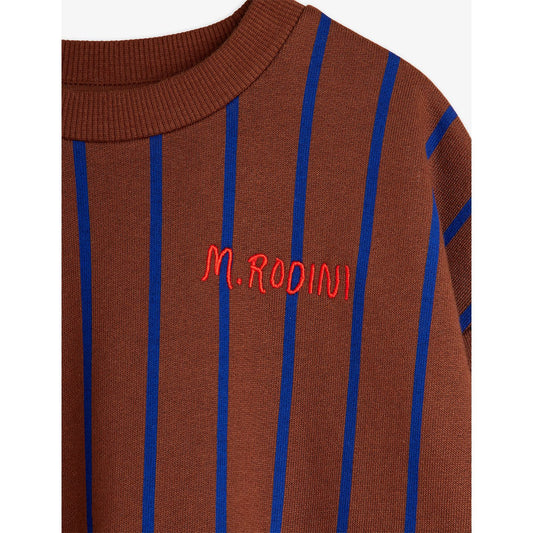 Sudadera Rayas Chocolate y Azul - Mini Rodini