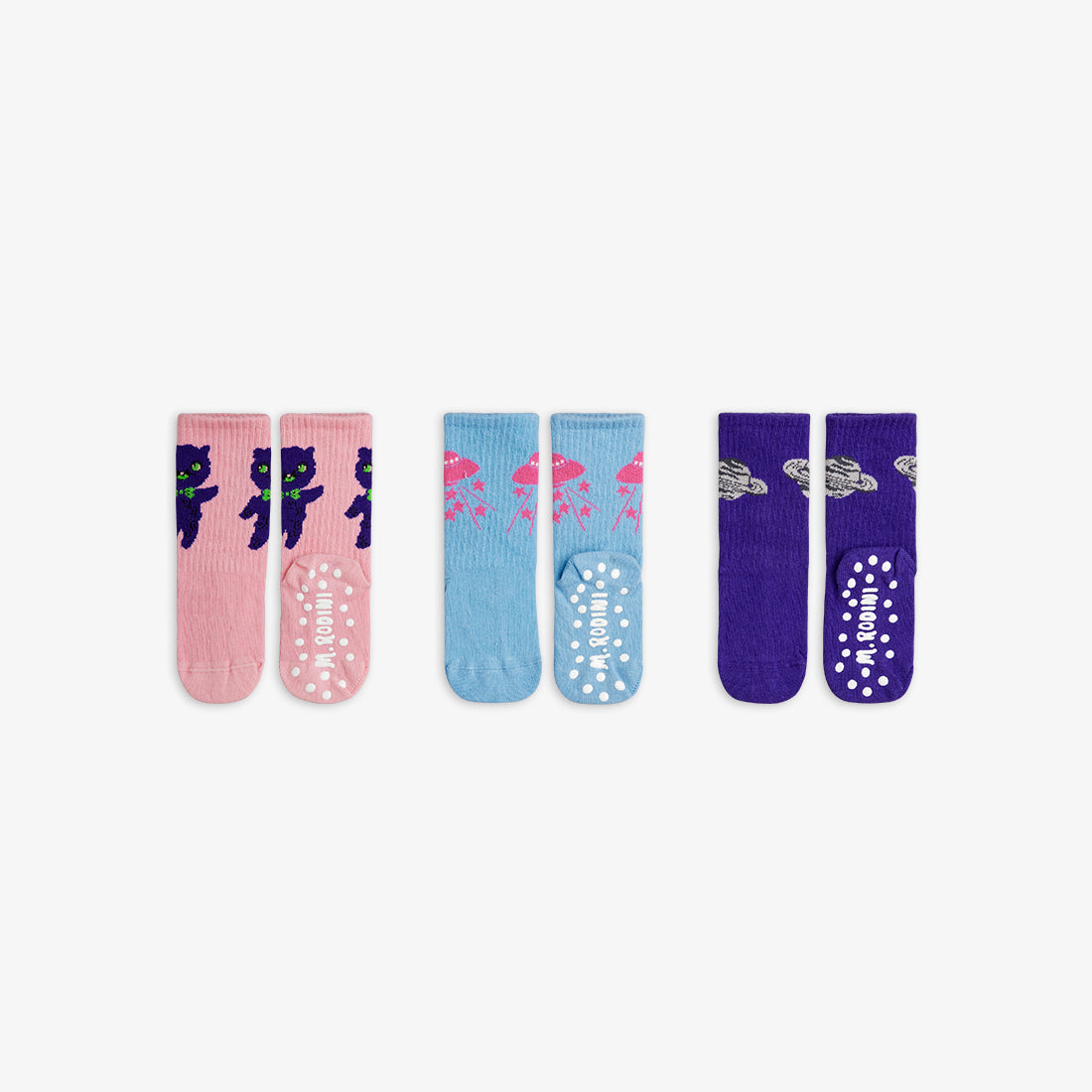 Pack 3 calcetines antideslizantes “Space” – Mini Rodini