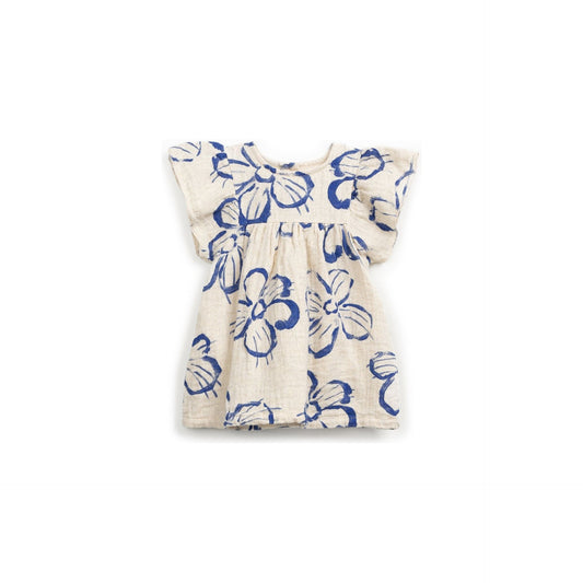 Vestido de Bebé con Estampado Floral – Mezcla de Algodón y Lino – Play Up