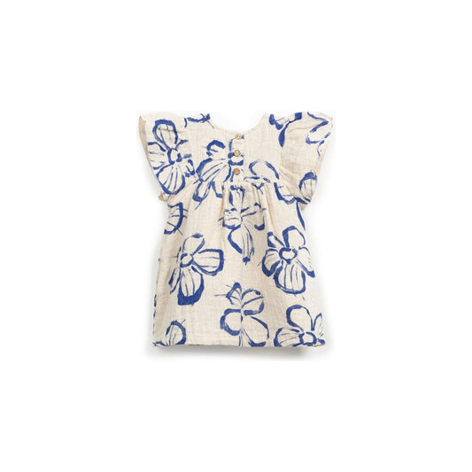Vestido de Bebé con Estampado Floral – Mezcla de Algodón y Lino – Play Up