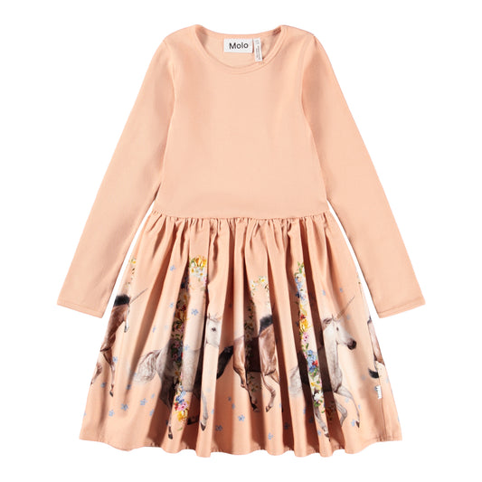 Vestido Unicornio Manga Larga Melocotón | MOLO