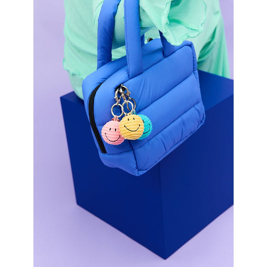 Smiley Keychain ECO Corduroy Azul – 4,5 cm | Bon Ton Toys