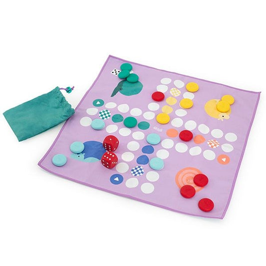Juego viaje Pachis y Tres en Raya – Toalla de juego reversible | Quut