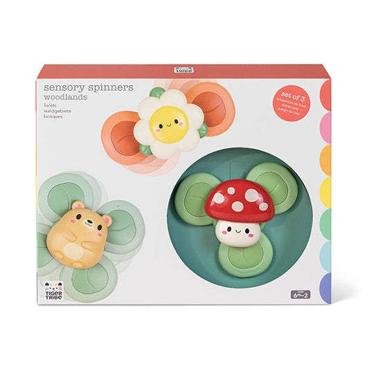 Set de 3 Spinners Sensoriales con Ventosa Woodlands - Tiger Tribe