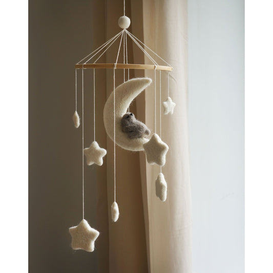 Móvil Luna Con Conejo Fieltro – Gamcha