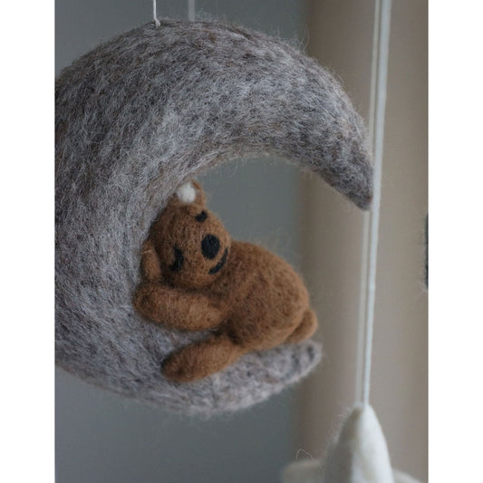 Móvil de Oso Gris de Fieltro – Gamcha