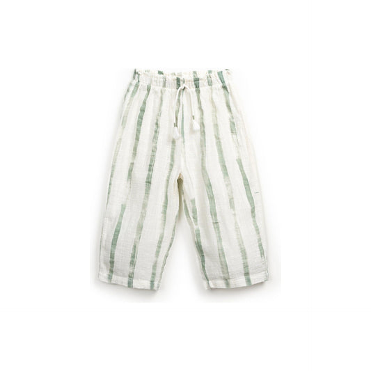 Pantalones de Algodón Orgánico con Estampado de Rayas – Niña Play Up