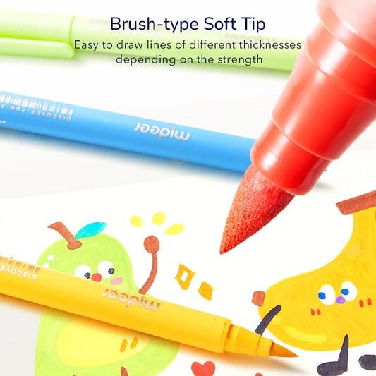 Brush Tip Acrylic Markers with Case – Mideer