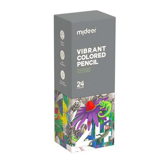 Lápices de Colores Elementales Mideer – Set de 24 (Forma Triangular)