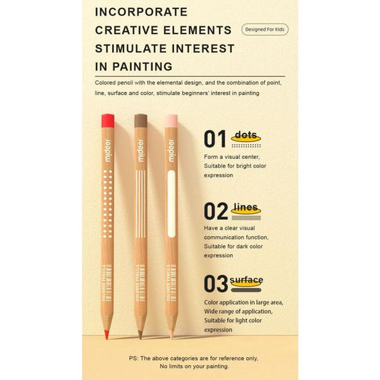 Lápices de Colores Elementales Mideer – Set de 24 (Forma Triangular)