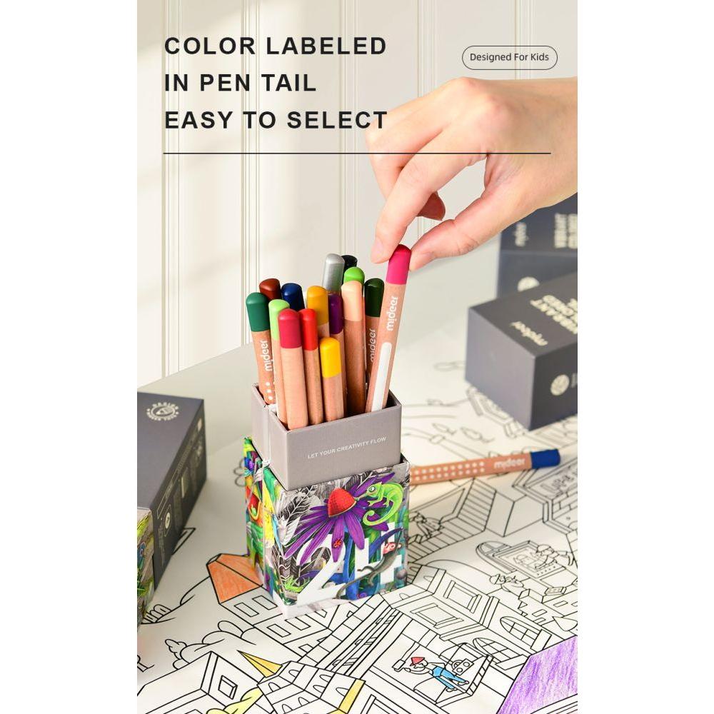 Lápices de Colores Elementales Mideer – Set de 36 (Forma Triangular)