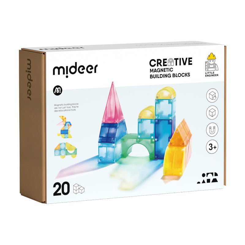 Bloques Magnéticos Creativos 3D “Little Engineer” – Mideer (Set de 20 piezas)