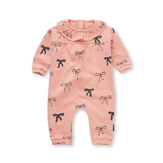 Pelele “Ruffle Bows” – Peach Parfait | Sproet & Sprout