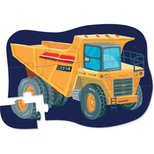 Mini Puzzle Crocodile Creek – Vehículos de Construcción (12 piezas)