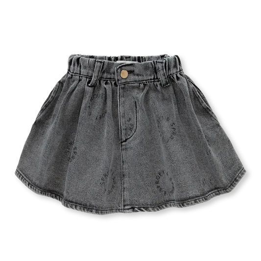 Falda Vaquera con Estampado Sproet – Washed Black | Sproet & Sprout
