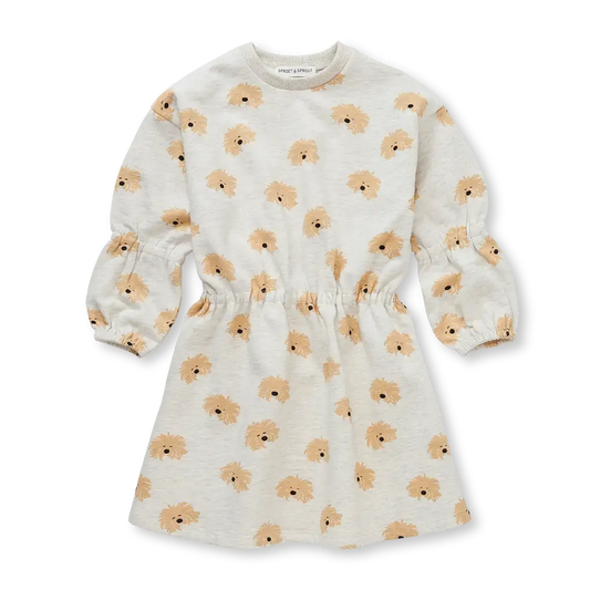 Vestido con Estampado de Perritos – Light Grey Melee | Sproet & Sprout