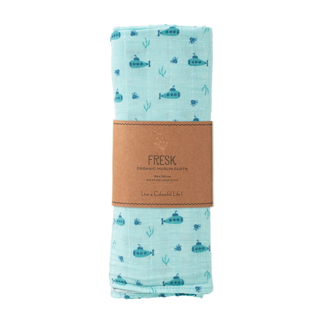 Muselina Orgánica Submarinos 120x120 cm - Fresk