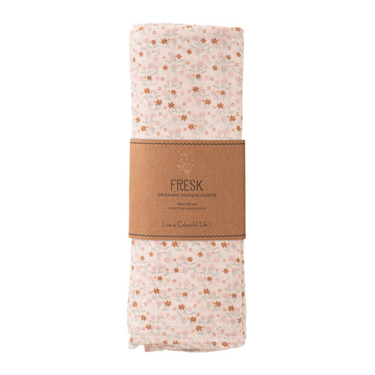 Muselina Orgánica Flores 120x120 cm - Fresk