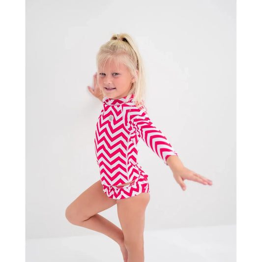 Bañador niña 2 piezas UPF50+ – Zigzag Riviera | Badawii