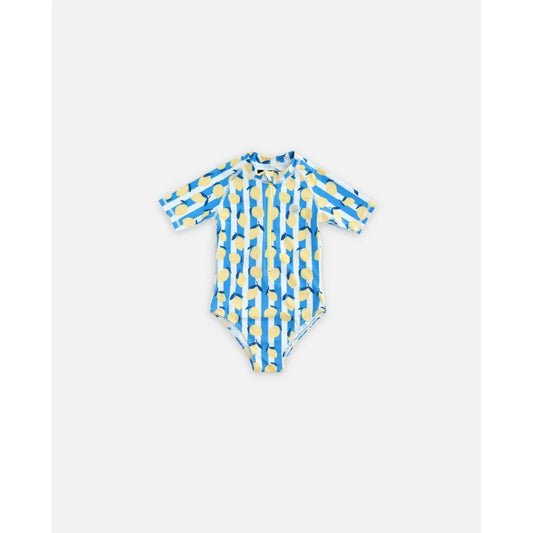Bañador niña manga corta UPF50+ – Limoncello Stripes | Badawii