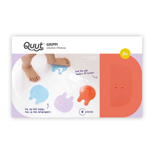 Grippi Jellyfish – Set de 8 Antideslizantes para Baño | Quut