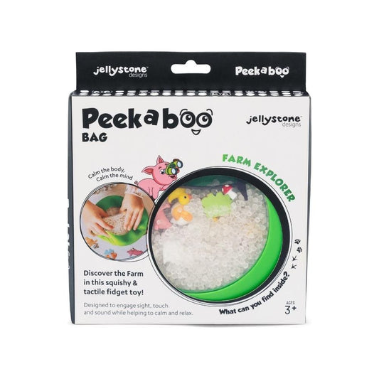 Bolsa Sensorial Peekaboo – Explorador de la Granja Jellystone Designs