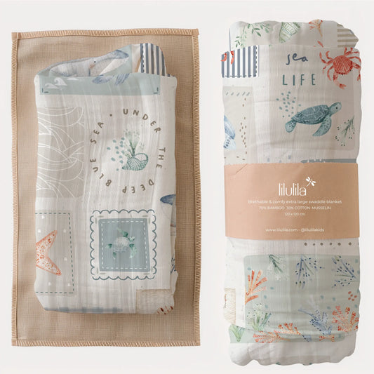 Muselina de Bambú para Bebé – Ocean Life | Lilulila