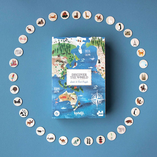 Puzzle “Discover the World” + Juego de Observación | Londji