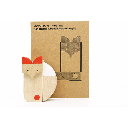 Zorro Nórdico little de Madera Magnético –