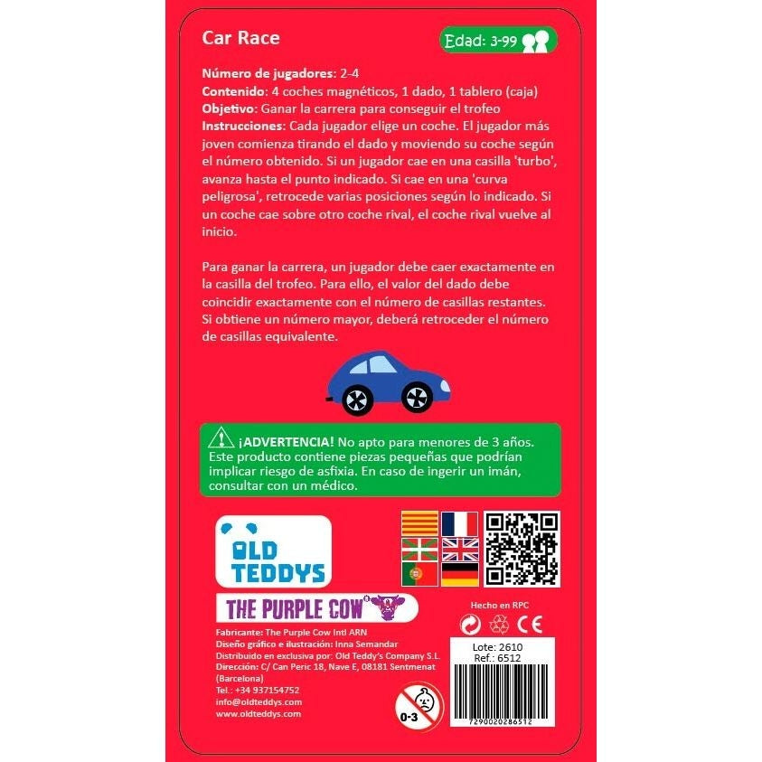 Carrera de coches magnética de viaje · The Purple Cow