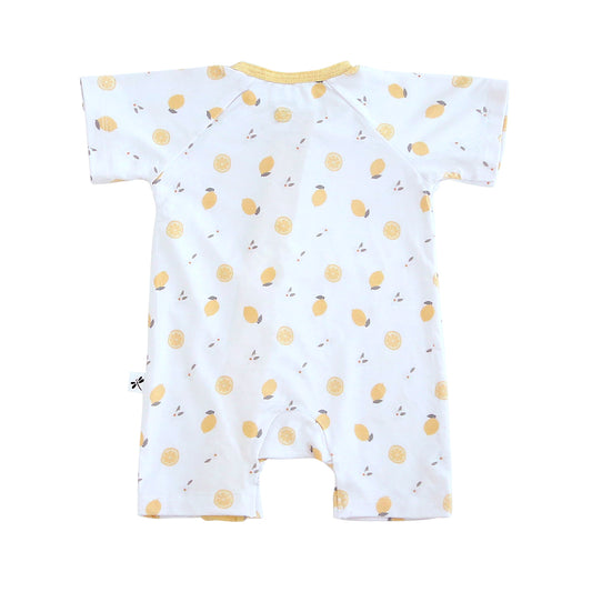 Pijama Corto Zippy Romper de Verano de Bambú – Lemons | Lilulila