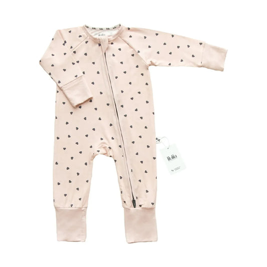 Pijama Zippy Romper de Bambú – Little Hearts | Lilulila