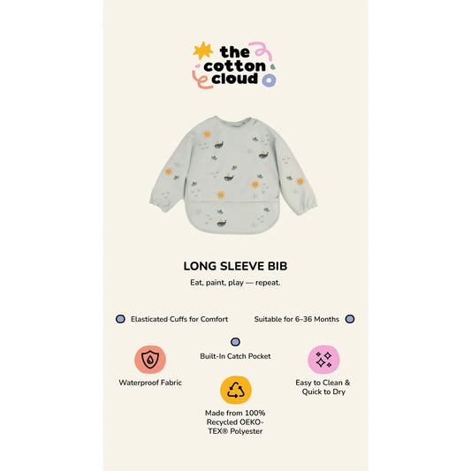 Babero Impermeable de Manga Larga Cherry Pop – The Cotton Cloud
