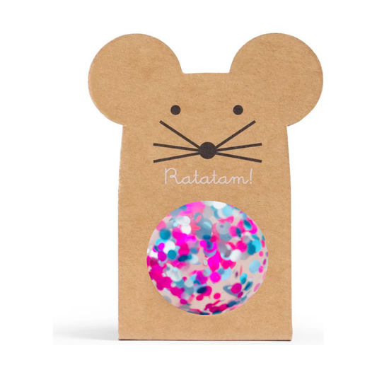 Pelota Saltarina Confeti Multicolor (10 cm) con Caja Ratón Ratatam