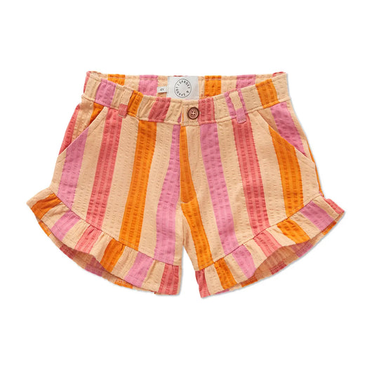 Pantalones Cortos con Volantes y Estampado de Rayas – Nectarina | Sproet & Sprout