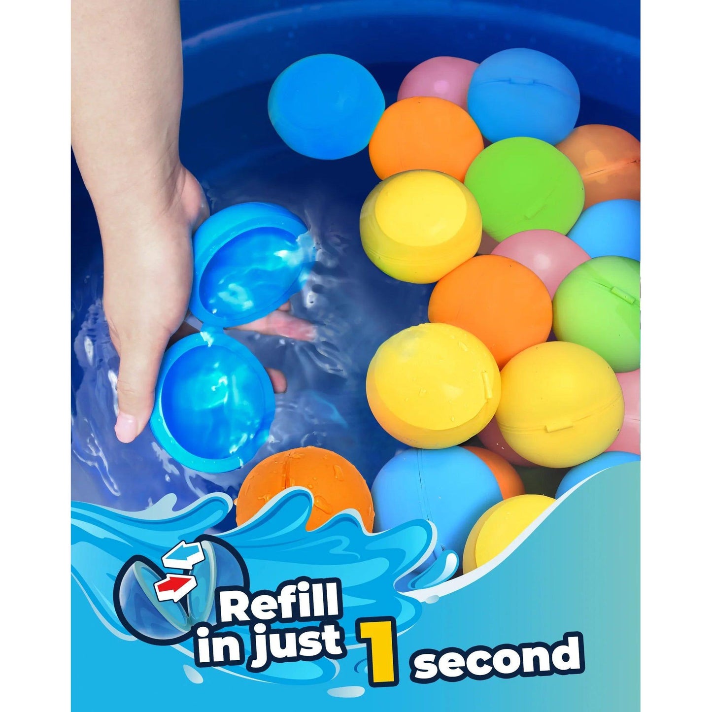 Set 6 Pelotas de Agua Reutilizables + Bolsa de Malla | Soppycid