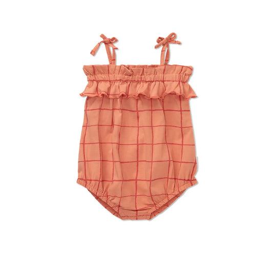 Mono con Tirantes y Estampado de Cuadros – Rosa Empolvado | Sproet & Sprout