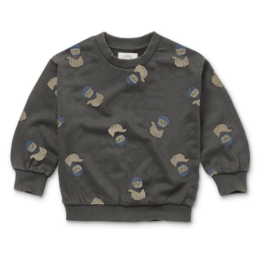 Sudadera Space Cat Print – Negro Lavado | Sproet & Sprout