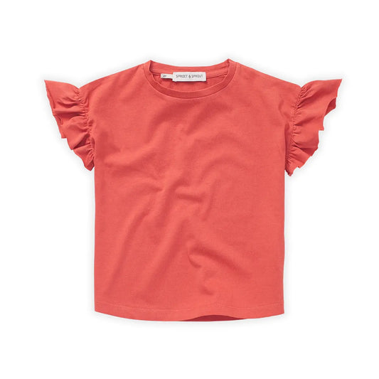 Camiseta de Manga Corta con Volantes – Rosa Petal | Sproet & Sprout