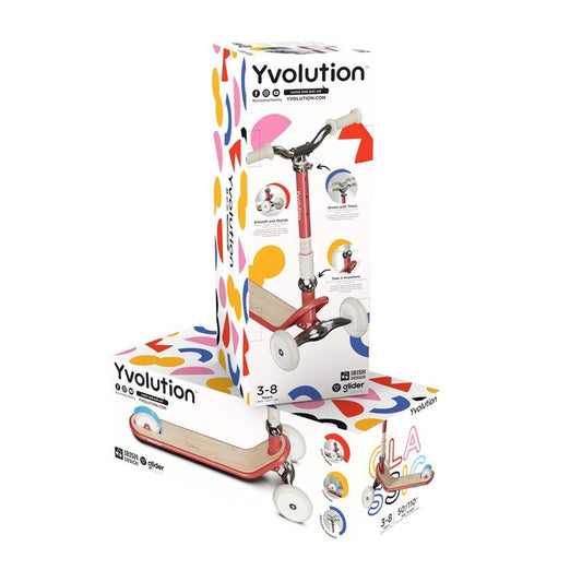 Patinete Retro Yvolution Glider – Rojo (3 a 8 años)