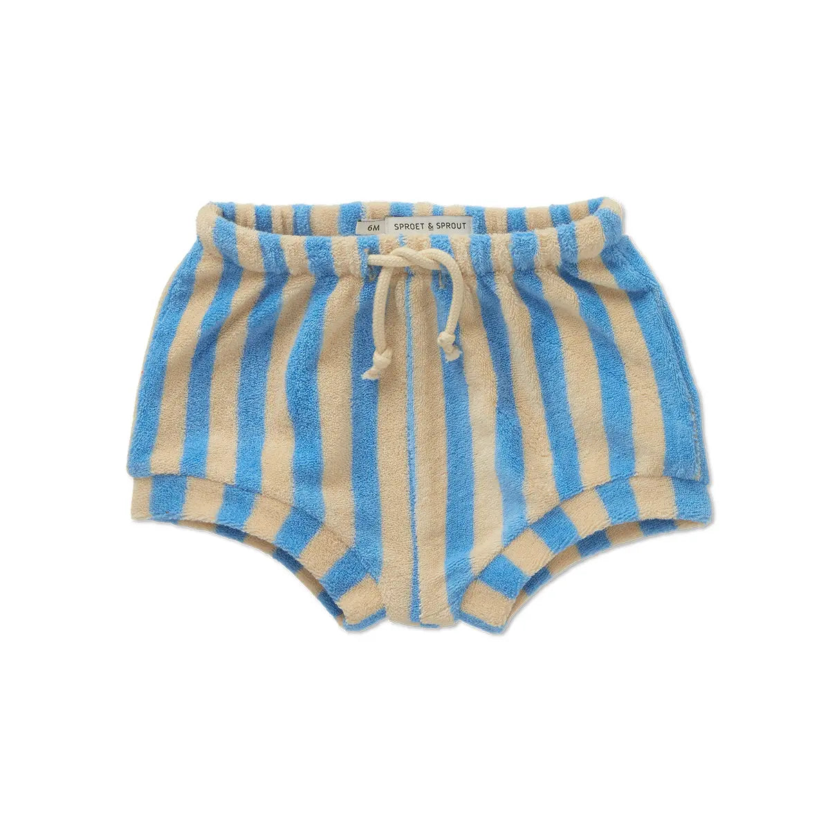 Pantalones Cortos de Rizo con Estampado de Rayas para Bebé – Azul Claro | Sproet & Sprout