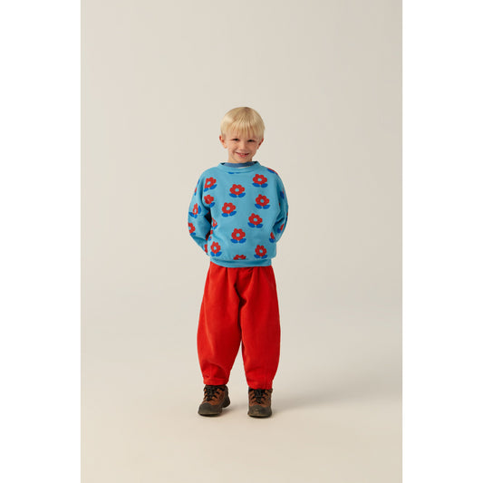 Sudadera Azul Flores Rojas - The Campamento