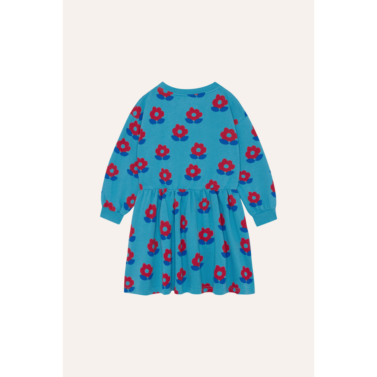 Vestido Azul con Flores Rojas - The Campamento